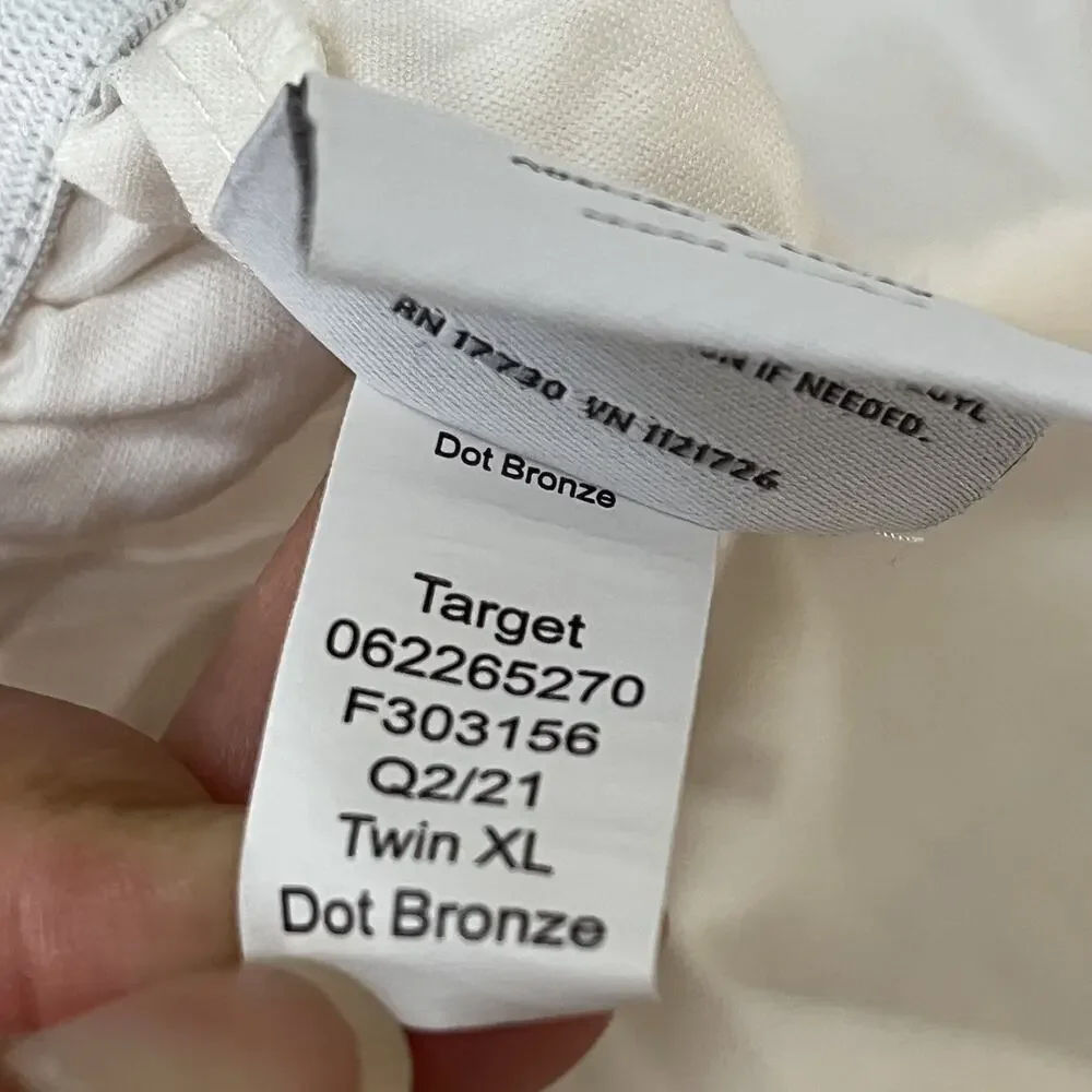 Threshold Dotted Bronze Twin XL Size Flat and Fitted Sheet Set 100% Cotton